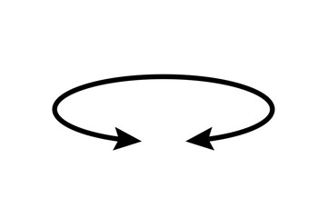 Wall Mural - oval circle double arrow icon. ellipse orbit line arrow symbol. oval circumference sign. vector illu