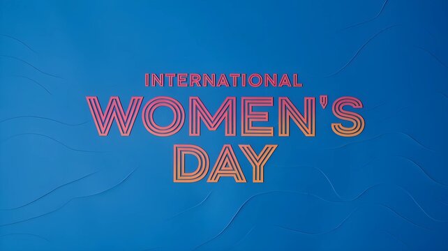 International Women's Day background with copy space, Women's Day holiday blue background