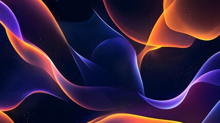 Leinwandbilder - Dynamic abstract waves in dark space digital art visual effects creative design environment