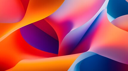 Poster - Dynamic abstract waves in vibrant colors digital art creative background soft lighting artistic concept