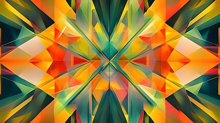 Poster - Dynamic abstract art displaying geometric shapes and vivid colors digital environment modern aesthetic