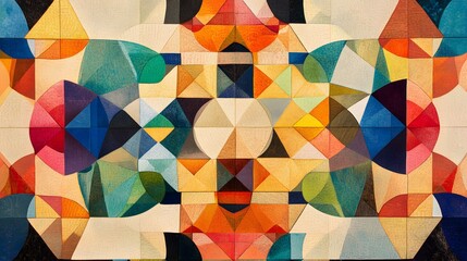 Poster - Geometric art installation gallery space visual art contemporary aesthetics close-up color theory exploration