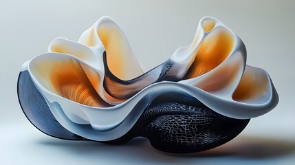 Poster - Dynamic abstract sculpture modern art gallery 3d artwork minimalist environment close-up view artistic expression