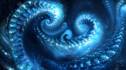 Poster - Dynamic cosmic swirls deep space digital art galactic environment abstract viewpoint visual concept