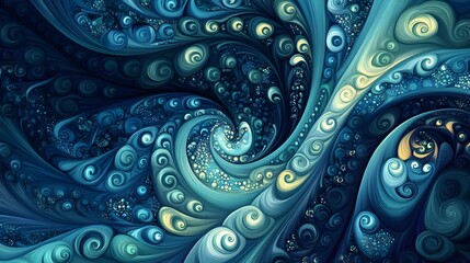 Leinwandbilder - Dynamic swirling patterns of ocean waves abstract art digital creation calm environment aesthetic viewpoint