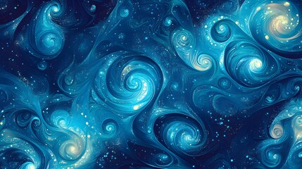 Poster - Cosmic swirls in deep space abstract art digital artwork vibrant colors aesthetic viewpoint celestial concept