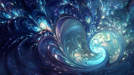 Poster - Dynamic swirling colors abstract art digital illustration cosmic environment close-up view visual conceptualization