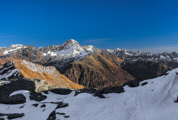 Wall Mural - Beautiful view on Pizzo Stella and Central Alps, Valchiavenna, Italy