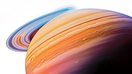 Wall Mural - planet saturn on white background