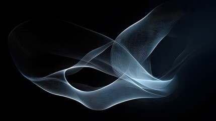 Leinwandbilder - Dynamic light waves abstract space digital artwork dark environment close-up view fluid motion concept