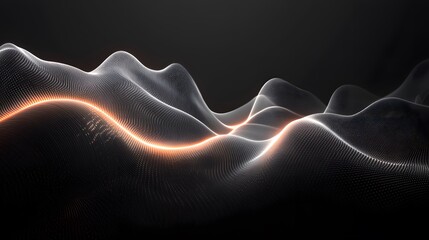 Poster - Dynamic wave patterns created by light and shadows abstract art digital environment contemporary viewpoint