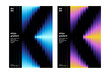 © KKK - initial K stripes gradient poster template colorful and blue tone cover annual line background gradation graphic design vertical line color gradient