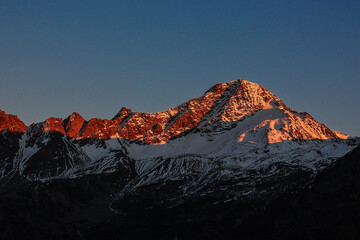 Wall Mural - Pizzo Stella at sunset, Alps landscape, Lombardy