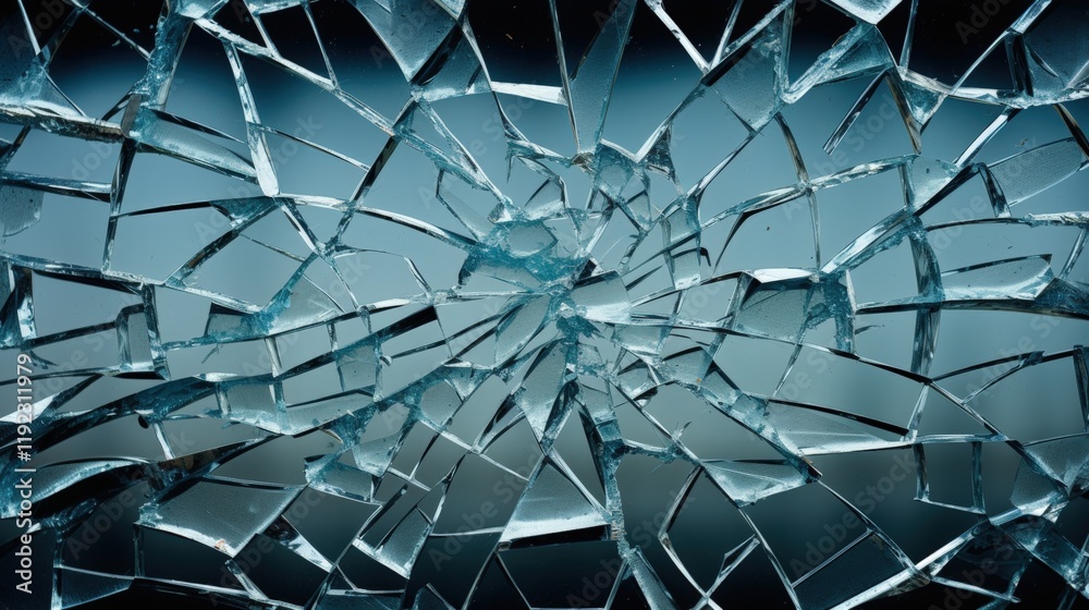 Broken Glass Window Fragmentation with Shards and Shiny Edges in UHD ...