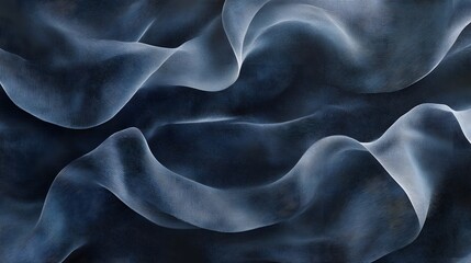 Poster - Fluid motion abstract waves digital art contemporary dark tones close-up visual depth and texture