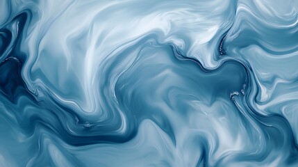 Poster - Fluid abstract art design digital creation blue tones modern aesthetic artistic perspective visual concept