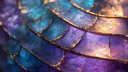 Poster - Vibrant colorful textures of scales underwater world macro photography artistic environment close-up view visual concept