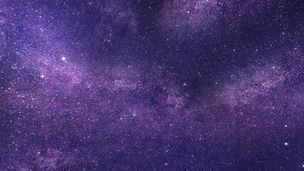 purple nebula fills space, brightly glowing against the dark background of space. stars and galaxy s
