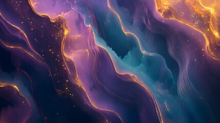 Poster - Dynamic abstract art waves digital creation colorful background surreal environment artistic perspective visual harmony