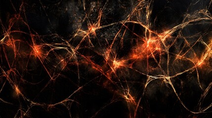 Poster - Dynamic energy network visualization abstract space digital art dark environment close-up view science concept