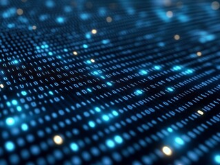 Aufkleber - Abstract blue technology background with binary code  - ai
