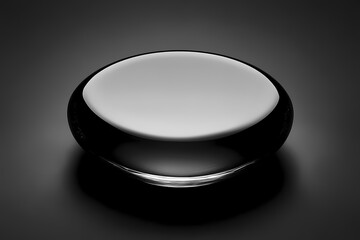 Poster - Smooth Black Glass Sphere on Dark Background