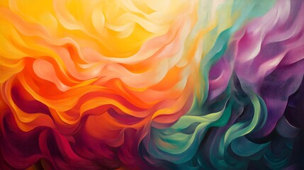 Leinwandbilder - Dynamic abstract art displaying vivid color waves modern gallery digital artwork vibrant environment close-up view artistic expression