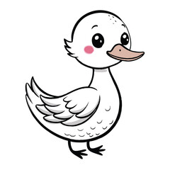 Wall Mural -  cute duck vector black illustration