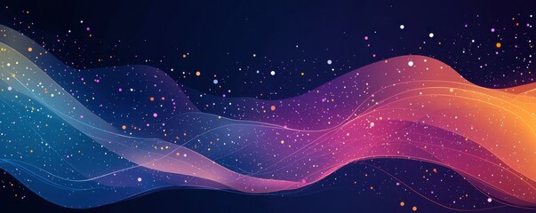 Poster - Colorful digital smartphone illustration on a dark blue background
