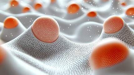 Poster - Abstract 3D Microscopic Science Illustration: Futuristic Cell Structure Visualization