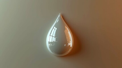 Poster - Abstract Liquid Drop: A Study in Minimalist Form and Reflection
