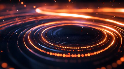 Leinwandbilder - Dynamic light patterns abstract digital art creative visuals dark environment close-up view motion and energy concept