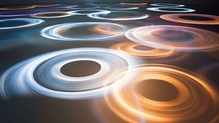 Poster - Dynamic light patterns on dark surface abstract art digital artwork modern design close-up view motion concept