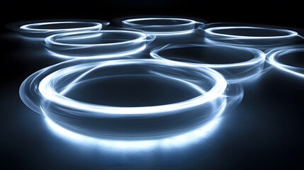 Leinwandbilder - Illuminating motion art digital space abstract light patterns dark environment dynamic viewpoint modern concept