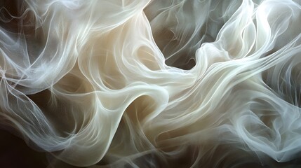 Poster - Fluid motion abstract art digital creation etherial waves soft colors minimalist design contemporary aesthetic