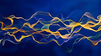 Leinwandbilder - Dynamic fluid waves abstract digital art colorful waveforms vibrant background artistic visualization