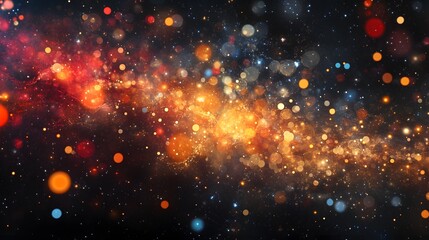 Poster - Cosmic explosion colorful nebula visuals outer space digital art night sky abstract aesthetics