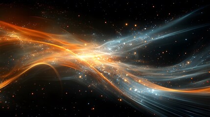 Poster - Dynamic cosmic energy waves space abstract art digital environment celestial viewpoint universe concept