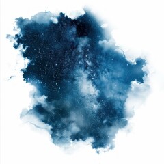 Poster - Deep space hiding behind dark clouds with many bright stars creating a beautiful nebula