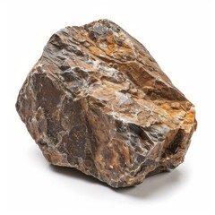 Poster - studio shot of a large brown and gray rock, showcasing its rough texture and irregular shape against