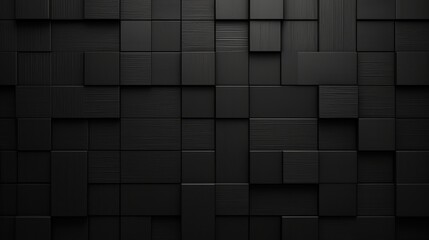 Poster - Dark Black Ceramic Wall and Floor Tiles Mosaic Background Featuring Textured Patterns for Modern Interior Design Aesthetics