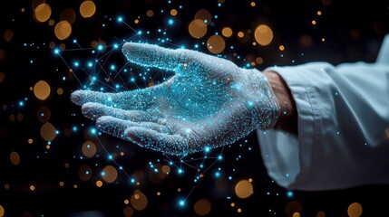 Poster - Envisioning the Future: A Hand Reaching into a Digital Network of Connections