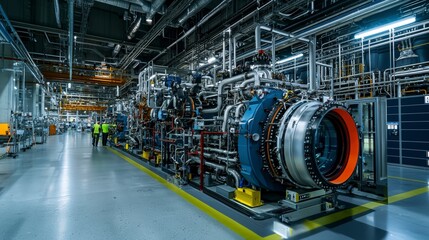 Poster - Energy generation monitoring in industrial facility power plant machinery overview high-tech environment technical insight