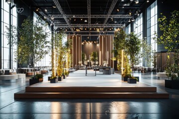 Poster - Virtual event planning design focused on branding in a modern venue professional setup elegant ambiance indoor space aesthetic appeal