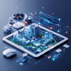 Poster - Innovative virtual event planning solutions for research development in a digital environment showcasing advanced technology and urban design