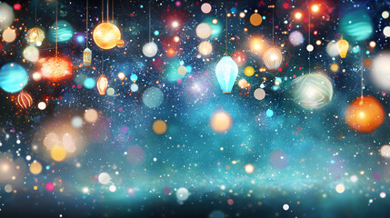 Poster - Vibrant light display celebration event abstract art night sky wide angle enchanting atmosphere for captivating visuals