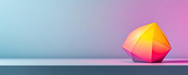 Poster - Vivid gradient concept. A vibrant geometric shape showcasing modern design and color interplay on a minimalist background.