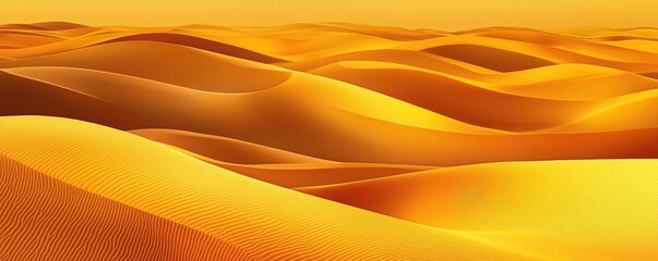 Poster - Vivid gradient concept. Waves of golden sand create a serene and captivating desert landscape under the sun.
