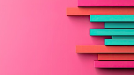 Poster - Vivid gradient concept. Vibrant geometric shapes in colorful layers, creating a modern abstract design.