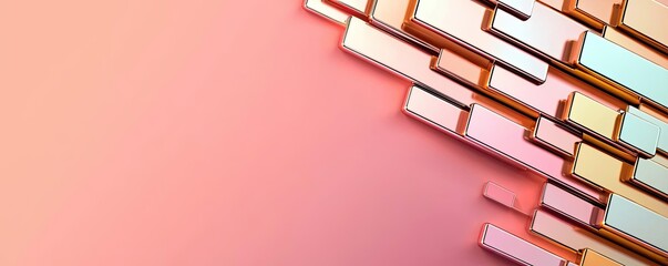 Poster - Symmetry gradient concept. Abstract 3D shapes with a gradient background, perfect for modern design projects.